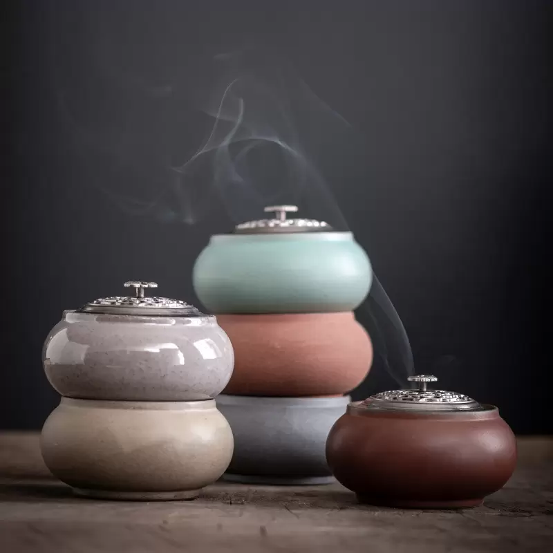 Elegant Ceramic Incense Burner with Lid – Ash-Catching Coil Holder for Home Meditation & Aromatherapy - Image 4