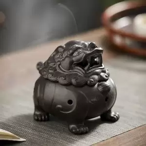 Ceramic Suanni Coil Incense Burner with Golden Toad – Feng Shui Aromatherapy & Home Decor Ornament