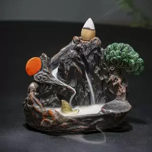 Resin Backflow Incense Burner – Creative Ceramic Aromatherapy Holder & Decorative Vase Candle Ornament
