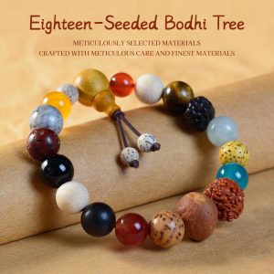 18 Seeds Bodhi Tibetan Buddhist Bracelet – Blessed Protection Prayer Beads & Friendship Amulet for Men & Women