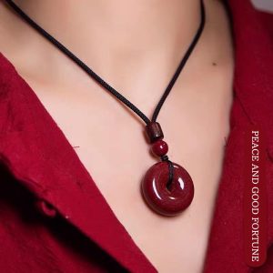 Zijin Sand Cinnabar Peace Buckle Pendant