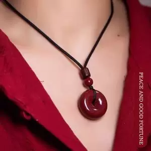 Zijin Sand Cinnabar Peace Buckle Pendant